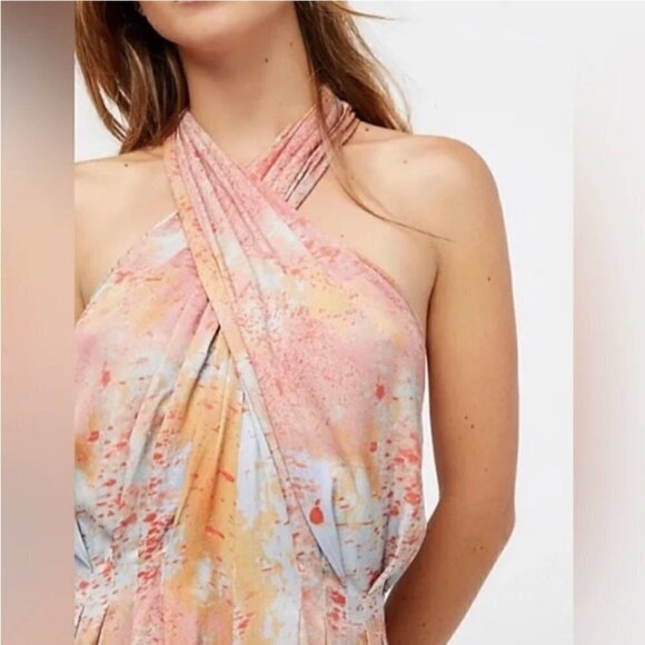 Free People | Seduction Playsuit Wide Leg Jumpsuit Crisscross Pleated Size XS - Picture 15 of 15